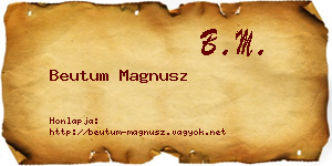 Beutum Magnusz névjegykártya
